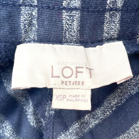 Loft Casual Heathered Navy Stripe Maxi Skirt - Picture 7 of 7